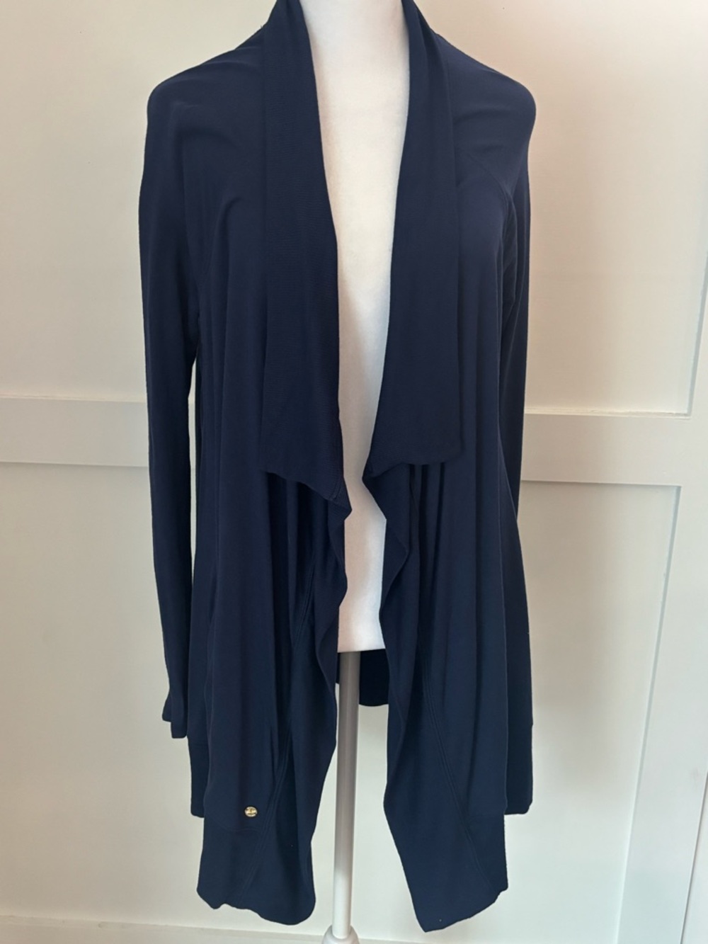 Lilly Pulitzer Navy Blue Draped Open Front Cardigan